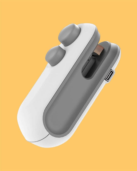 Portable Mini Sealing Machine 2 in 1 USB Rechargeable Magnetic Bag Sealer Heat Seal with Cutter, Plastic Bags Packing Machine Home Appliances