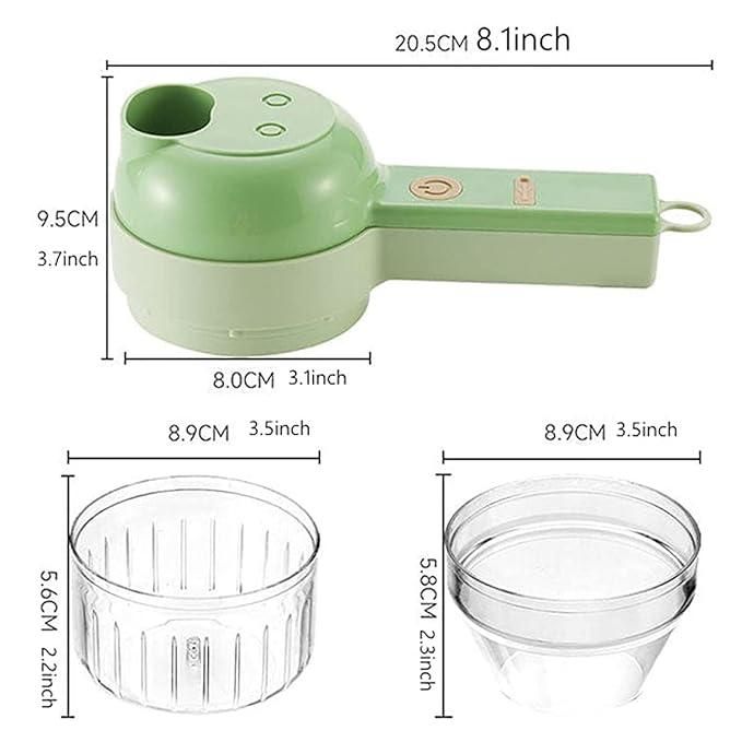 4-in-1 Portable Electric Vegetable Cutter Set – Slice, Chop, Grind & Store with Ease